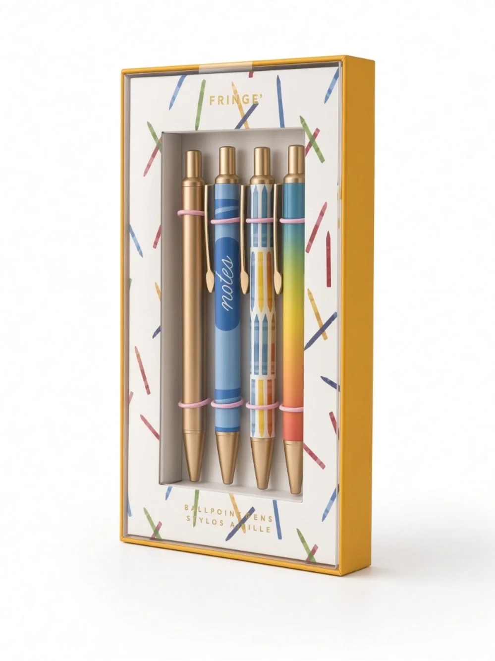 Fringe Studio Colorful Ballpoint Pens Set of 4 Gift Box NEW